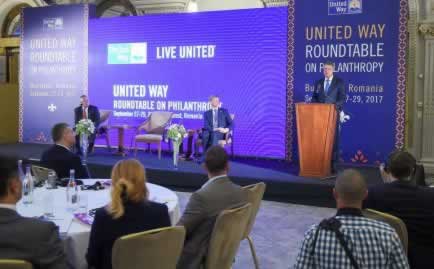 United Way România Forumul Carității Klaus Iohannis President of Romania + Steven van Groningen + Brian Gallagher