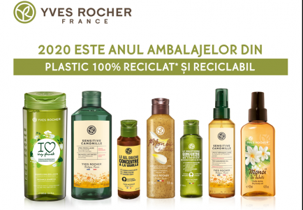 toate ambalajele Yves Rocher sunt din plastic reciclat sau reciclabil